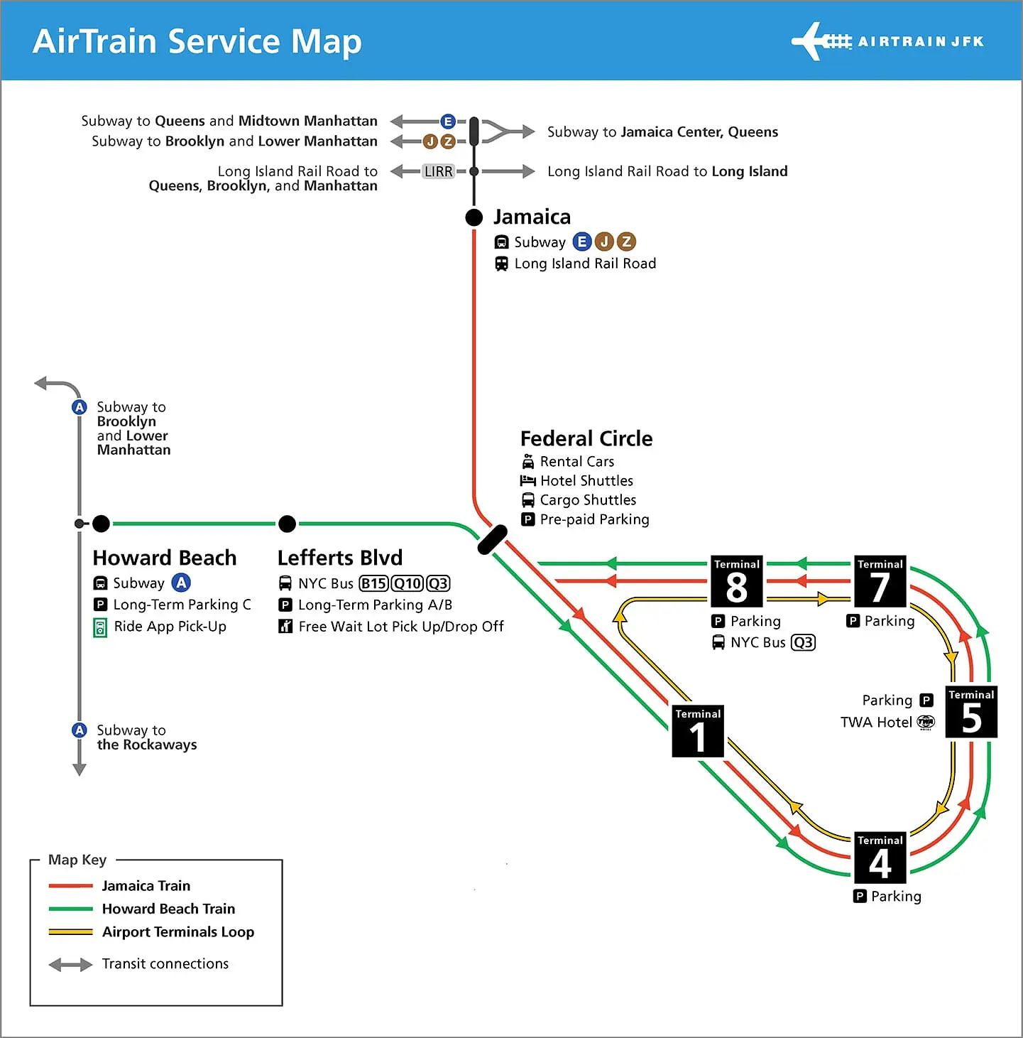 JFK AirTrain - Карта AirTrain